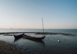 boat lake scene